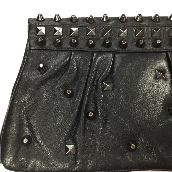 RomyGold Studded Leather Clutch purse
